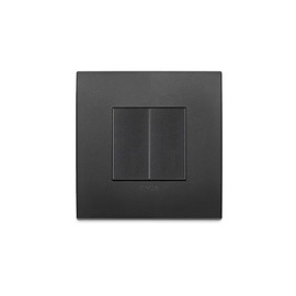 VIMAR 0K03906.07 Friends of Hue Set Includes Control 03906, Frame 19507.CL Grey, Buttons 19506 Grey and Arké Classic 2 Module Cover Frame, Black