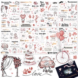 Sticker Wedding Guest Book Pink 8 Sheets, Funny Sayings Stickers for Photo Album, Wedding Sticker Wedding Album with Lots of Love, Scrapbook Sticker, Wedding Guest Book, Funny Wedding Guest Book