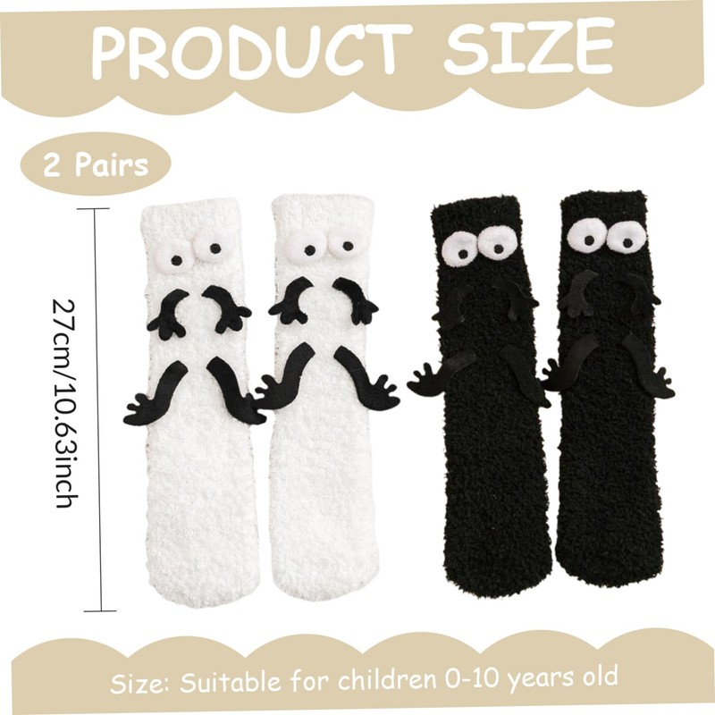 Funny Socks Fuzzy Cozy Thick Warm Holding Hands Socks with