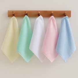 Small Square Pure Cotton Hand Towel for Kids & Home 25x25cm/Pink 20ea