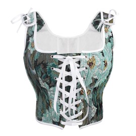Jecarden Women's Renaissance Corset (Corset Only) Bustier Tops, lightblue, 3 XL