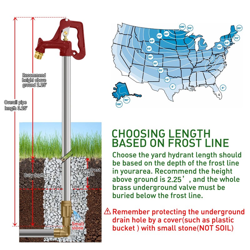 Frost Proof Yard Hydrant Frost Free Outdoor Faucet Freeze Proof