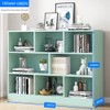 IOTXY Open Shelf Low Bookcase - Wooden 3-Tier Floor Standing