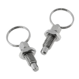 2 Pieces Locking Bolt with Pull Ring, Stainless Steel Spring Plunger, Retractable Locking Pin for Electrical Appliances (M8)