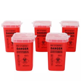 Sharp 샤프 폐기 용기 5팩 1쿼터 바늘 Sharp Disposable Container 5-Pack 1/4 Inch Needle
