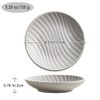 Chic Round Soap Dish, Modern Minimalist Striped Design Ceramic Tray(Oatmeal)
