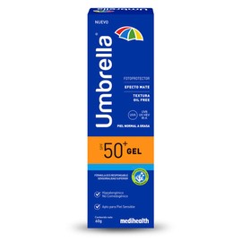 Umbrella Gel SPF 50+ | Protector solar | Para Piel Normal y Grasa | Filtros UVA/UVB de Amplio Espectro | Tubo con 60