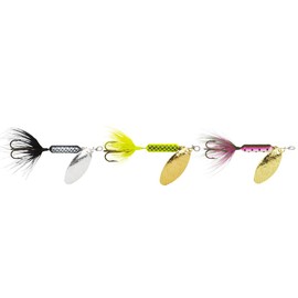 Yakima Bait Rooster Tail (3 Pack), Black/Chartreuse/Rainbow, 1/8 oz