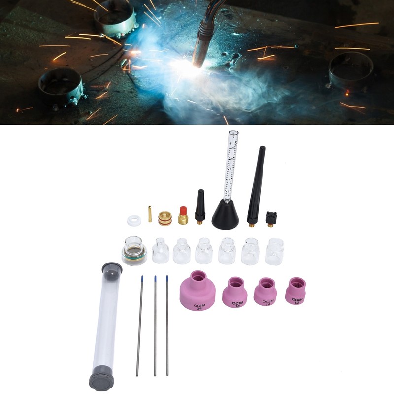 Argon Arc Welding Nozzle Kit Gas Flowmeter Tungsten Needle Sealing
