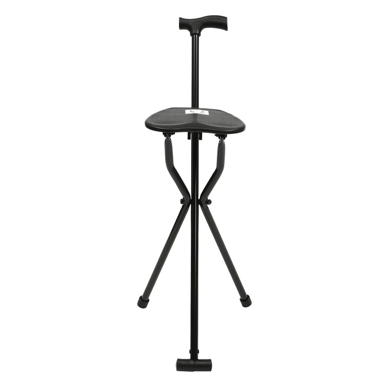 Dodoam Folding Cane with Seat，Tripod Chair Seat Stool Heavy Duty