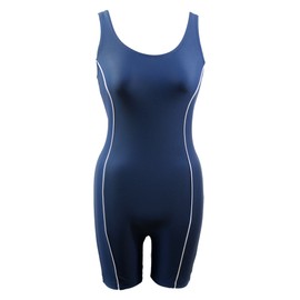 Adoretex Women's One Piece Solid Swim Unitard Boyleg Swimsuit (FU001) - Navy - Medium