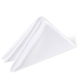 6 Pack 17x17 Inch White Cloth Napkins, Washable Polyester Dinner Napkins White Napkins Cloth Napkins with Hemmed Edges for Birthday Holiday Party Restaurant Banquets