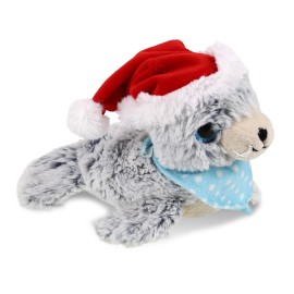 DolliBu Santa Sea Lion Stuffed Animal Plush Soft Toy with Santa Outfit - 8 Inch