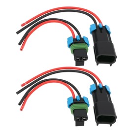Micro Traders 4PCS 2-Pin Car Fan Plug Wiring Harness Male & Female Connector Compatible with Delphi Metri-Pack 280 Series Line Length 13.5cm 14AWG 2-Terminal Fan Plug Harness