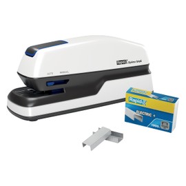 Rexel Optima Grip Half Strip Electric Stapler 26 mm Throat Depth Silver/Black (20 Sheet Capacity)