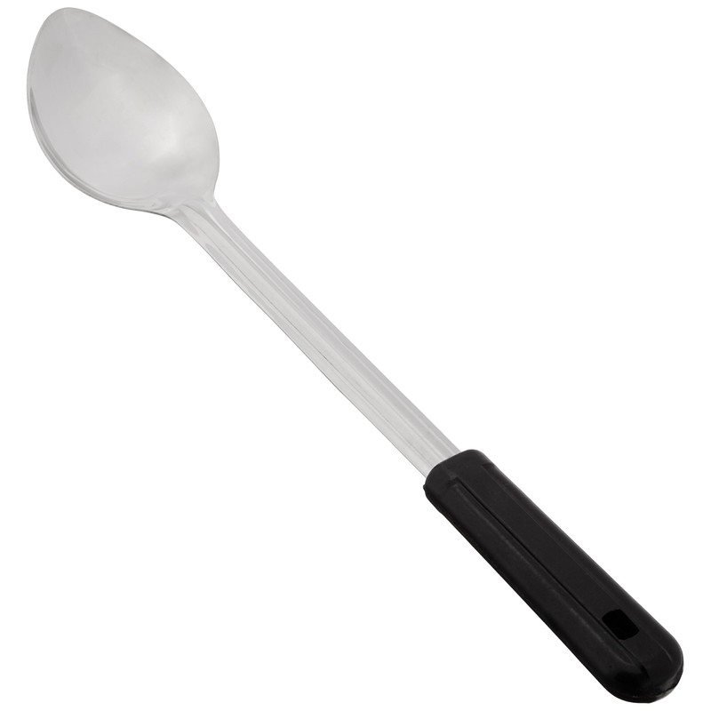 Winco Stainless Steel Basting Spoon with Plastic Handle, Solid, 15"