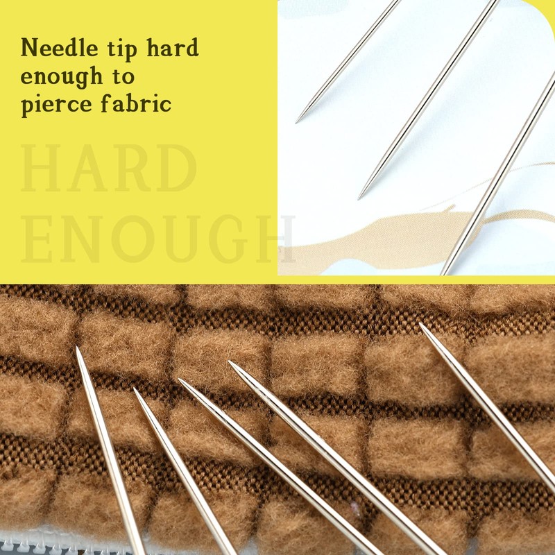 50 PCS Premium Large Eye Needles, 5 Sizes Sewing Sharp