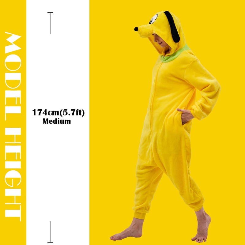 NEWCOSPLAY Unisex Adult Pluto Onesie Pajamas Animal One Piece Costume