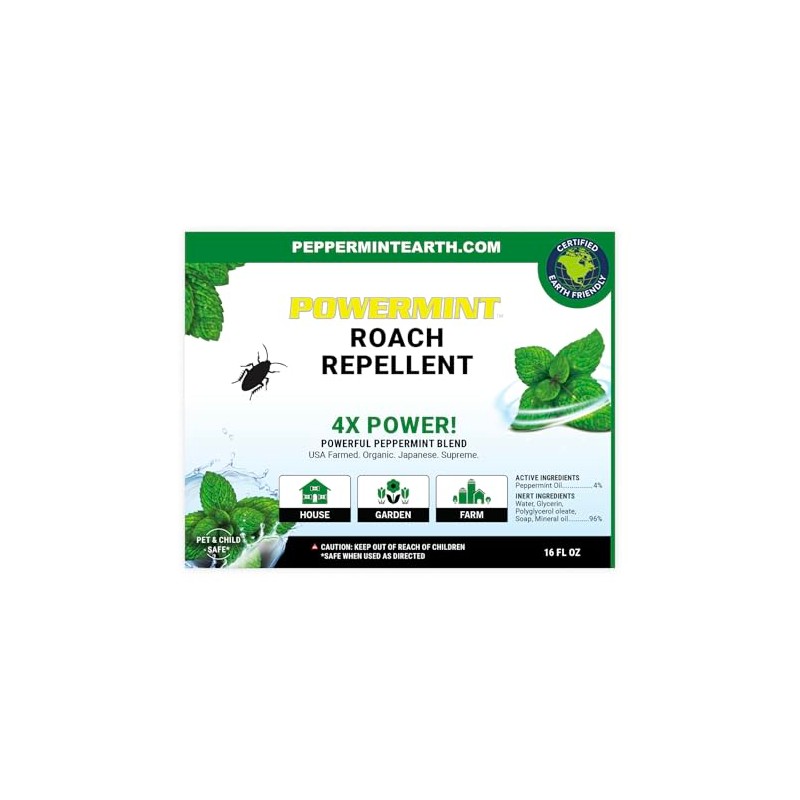 Powermint 16 Oz Peppermint Oil Roach Repellent Spray