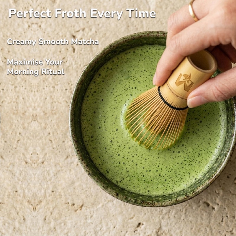 Matchaeco Bamboo Matcha Whisk | 100 Prong Traditional Chasen, Handcrafted