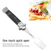 Folding Spring Camping Fork One Button Flick 304 Stainless Steel