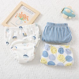 Yealoo Potty Training Pants Baby Toddler Pack of 3 Potty Training Underpants Nappy Pants Washable Breathable, Colour 7