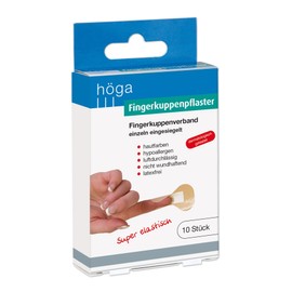 HÖGA Fingertip Bandage einzeln eingesiegelt, approx. 4 x 7 cm, Pack of 10), Nude, Breathable, not Wundhaftend, Latex Free, Pack of 3