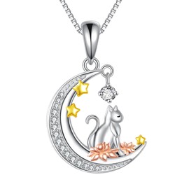 Fox Necklace for Women Sterling Silver Fox Jewellery Animal Pendant Pet Gifts for Women, Sterling Silver, No Gemstone