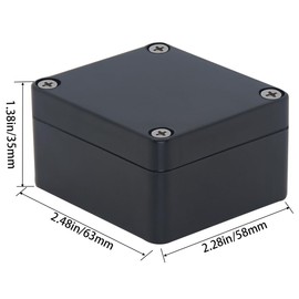 Raculety Project Box ABS Black Electrical Boxes IP65 Outdoor Waterproof box Electronic Junction Box Power Enclosure with Cable Glands for DIY Project 2.5x2.3x1.38 inch (63 x 58 x 33 mm)