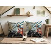 Doobicy Vintage Car Throw Pillow Covers 16x16 Set of 2