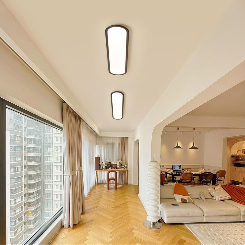 Ganeed Modern Linear Ceiling Lights,48W Dimmable LED Ceiling Lamp, High