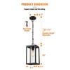 Beionxii Outdoor Pendant Light, Modern Exterior Hanging Porch Lantern, Black