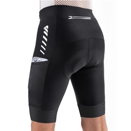 Wulibike Men's Cycling Shorts 3D Padded, Quick Dry & Breathable Bike Shorts with Reflective Strips and Pockets for Road Cycling 1-Black L