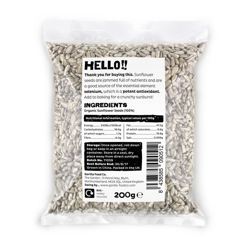 Gorilla Food Co. Sunflower Seeds - 200g