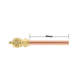 BesNPT Brass and Copper 1/4" SAE x 1/4" OD x 1.6" Stem Service Access Valve HVAC AC Schrader System Refrigeration (Pack of 10)