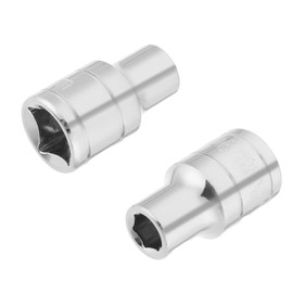 Utoolmart 1/2 Inch Drive Head Bit Socket 9mm Hex, CR-V Steel Sockets, 1.5"(38mm) Height, Auto Repairs Tools, 2 Pcs