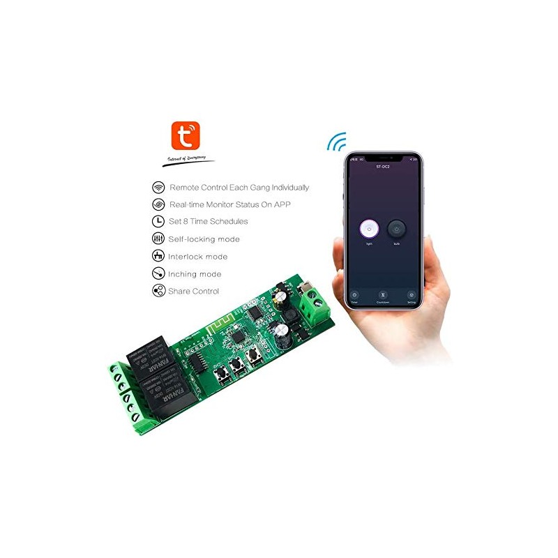 Newgoal 2-Channel WiFi Smart Switch Relay Module, TUYA/Smart Life App