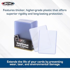 BCW - Soporte para tarjetas de carga superior de 3 x 4 pulgadas, grosor de 35 puntos, paquete de 50 unidades, protector de PVC rígido de calidad para 