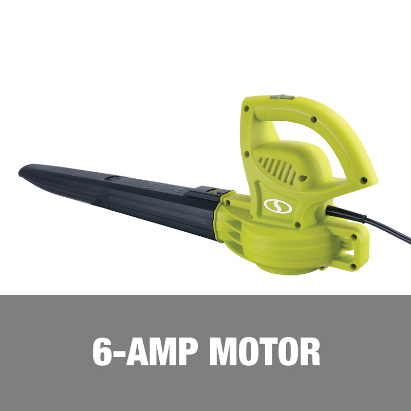 Sun Joe SBJ597E-GRY 6-Amp 155 MPH Electric Leaf Blower, One