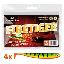 Lieblingsköder Rubber Fishing Bait for Perch Zander Pike 12.5 cm, Pack of 4, 12,5cm