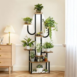 joyhalo 9 Tier 65" Tall Indoor Plant Stand with Grow Lights & Timer