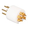 5 Pin Turntable Plug Connector Red Copper Gold Plating Nickel