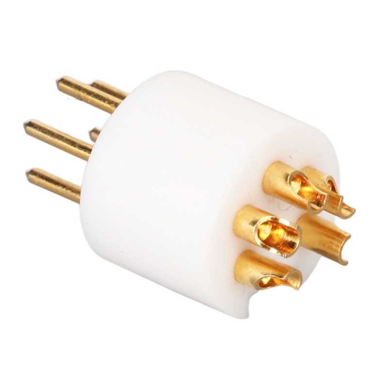 5 Pin Turntable Plug Connector Red Copper Gold Plating Nickel