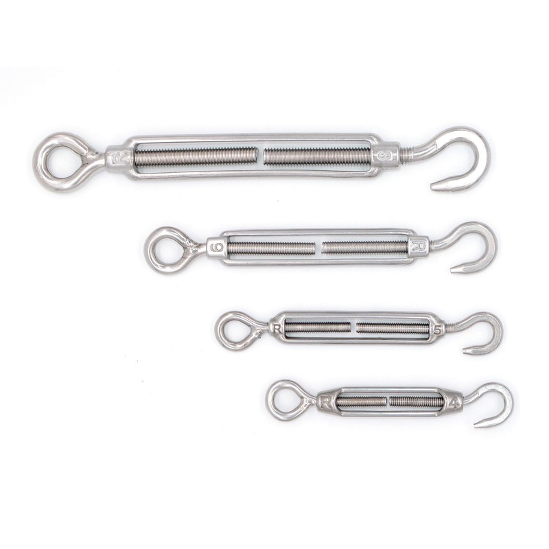 Mecollection M4/M5/M6/M8 304 Stainless Steel Hook and Eye Turnbuckle with