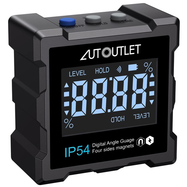 AUTOUTLET Digital Angle Meter with 4 Sides Magnets, Angle Meter,