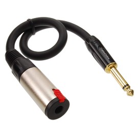 CablesOnline, 1ft 1/4" Premium Mono TS Male to Locking 1/4" Mono TS Female 2-Conductor 16-AWG Speaker Audio Extension, A6-SE601C