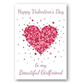 Second Ave Girlfriend Valentine Card For Her Cute Romantic Card - Bursting Heart Design