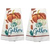 ST 2 Pack Gather Pumpkins Fall Hand Towels Dish Towels
