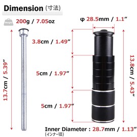 Azarxis Adaptador para Manillar de Bicicleta de Aleación de Aluminio Flexible Fácil Instalación Apto para Bicicleta de Montaña, Bicicleta de Carretera, MTB, BMX (Negro - Versión Extendida)