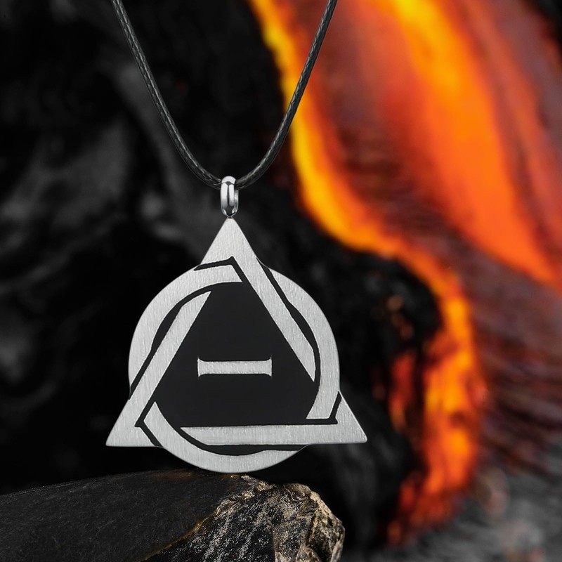 Klyxosh Therian Necklace, Stainless Steel Therian Pride Symbol Pendant, Identity